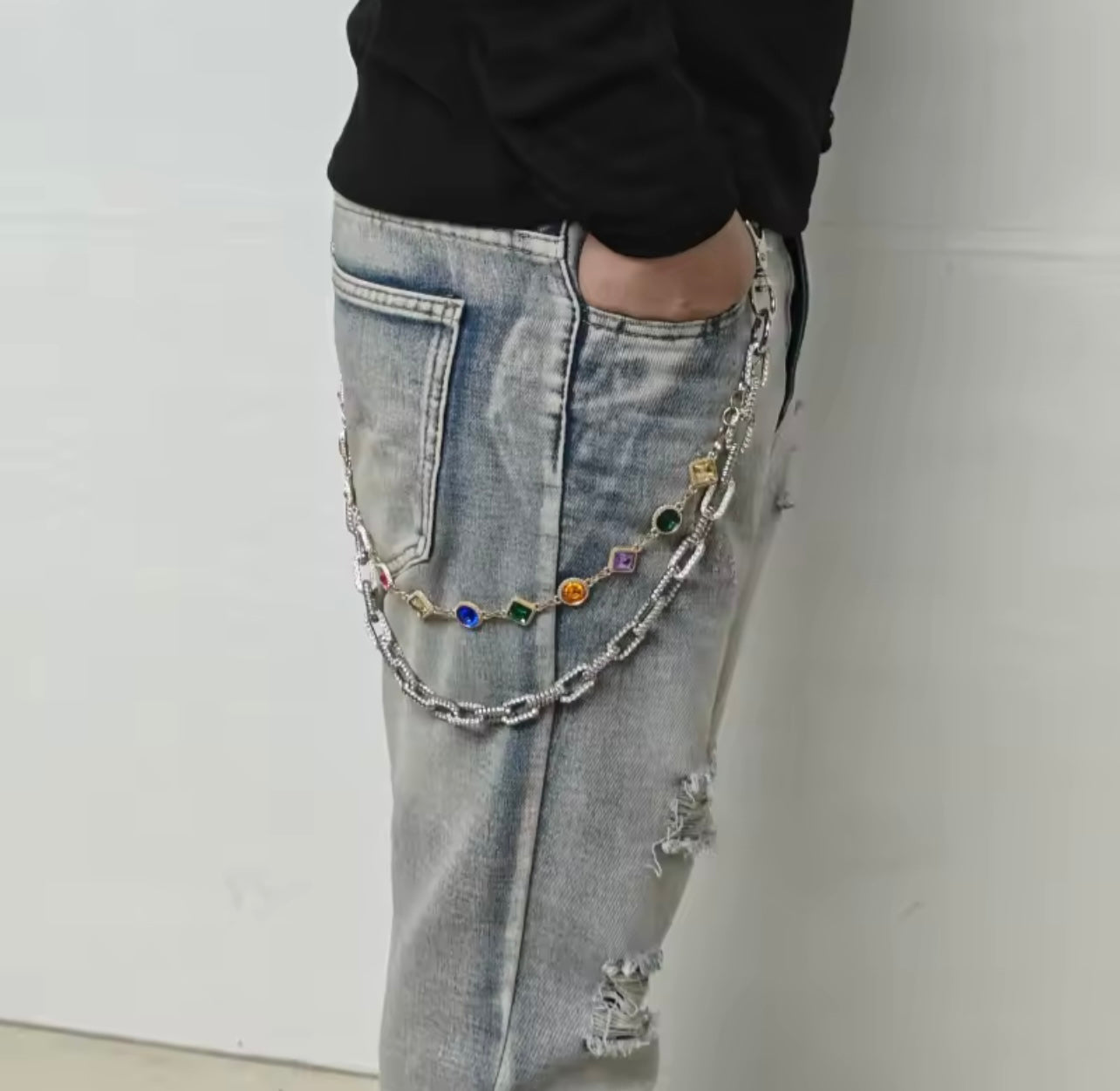 Rhinestone Pants Chain Double-layer