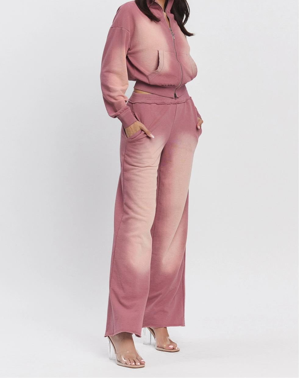 Pink Washed Effect Tracksuit