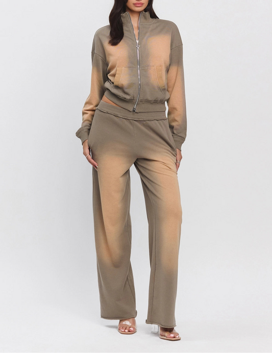 Sand Washed Effect Tracksuit
