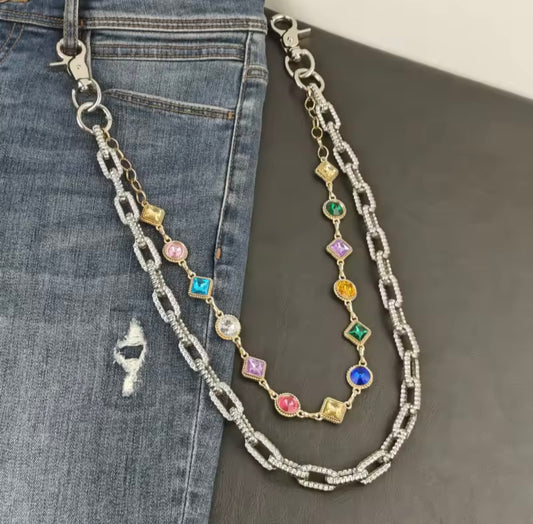 Rhinestone Pants Chain Double-layer