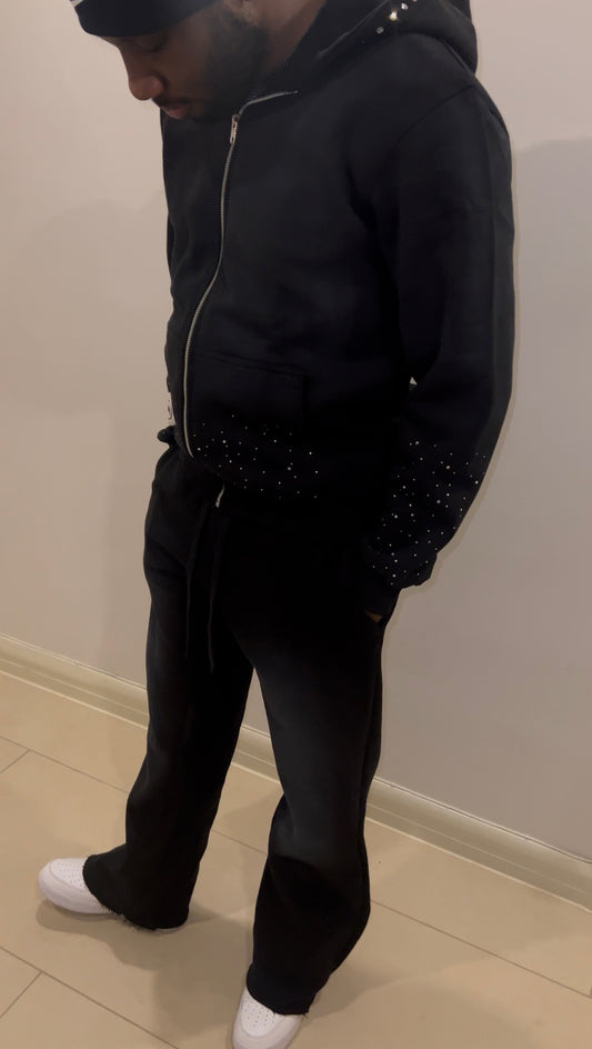 Black Acid Wash Joggers